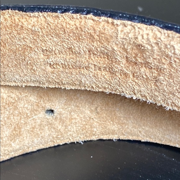 Sterling silver Black Leather Belt with Silver Buckle - Picture 3 of 5